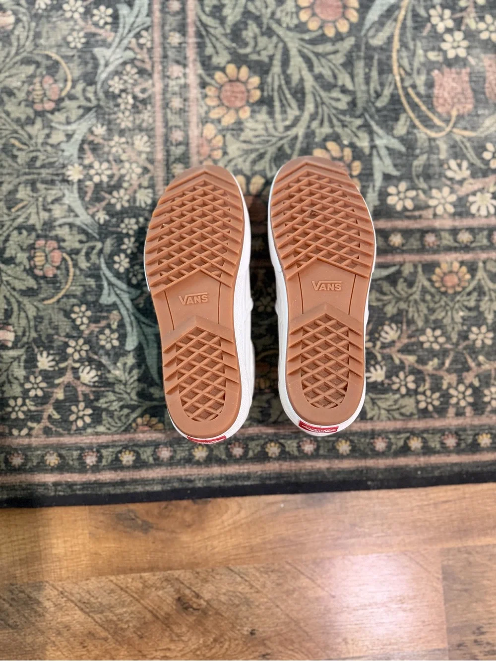 Vans White Platform Slip-On with Gum Outsole